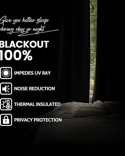 Yakamok Room Darkening 100% Blackout Curtains Grommet Window Treatments with 2 Thick Layers-Purple Thermal Insulated Drapes Set of 2 Panels for Bedroom Living Room 52 Inches by 63 Inches Length