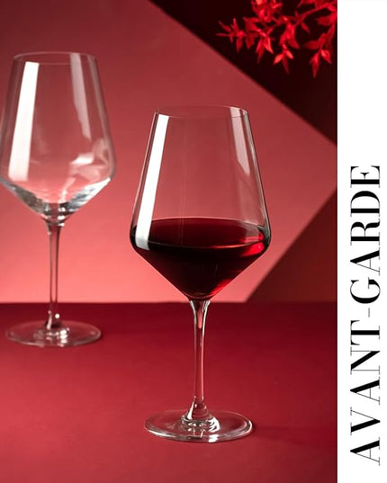 Krosno Crystal Red Wine Glasses | Set of 4 | 24.7 oz | Avant-garde Collection | Ideal for Home, Restaurant and Party | Dishwasher Safe | Lead-Free Crystal Glass