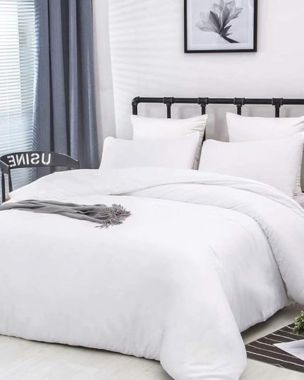 CLOTHKNOW White King Size Comforter Set 3Pcs White Bedding Comforter Sets Soft All Season Men Women Comforter Sets with 2 x Pillow Cases