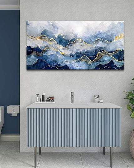 FUHAIHUA Abstract Ink Paintings Canvas Decor For Bedroom Wall Art For Living Room Office Decorations Minimalism Pictures Canvas Prints Artwork Ready to Hang Modern Home Decor 20"X40"