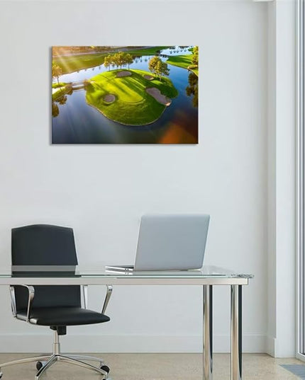 Island Golg Hole in Arizona Wall Art for Living Room Bedroom Bathroom Home Decoraitons Golf Course Picture Poster Framed Artwork Canvas Prints Ready to Hang(28''H x 44''W)