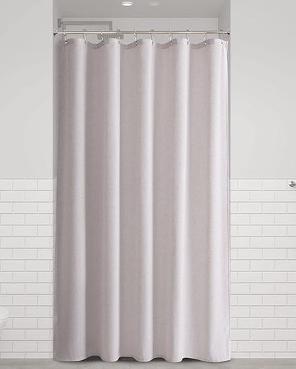 Naturoom Champagne Linen Shower Curtain, Cloth Textured Fabric Shower Curtain Set with Hooks, Simple Elegant Modern Farmhouse Country Ultra Thick Bath Curtains for Bathroom,Water Repellent,60x72