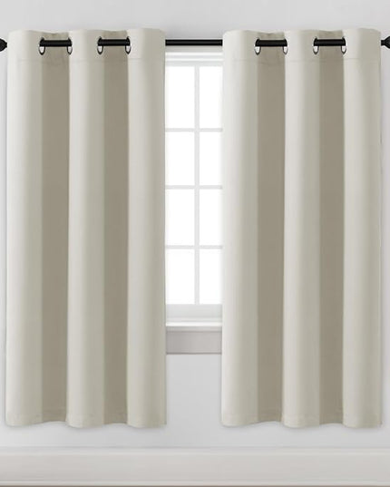 H.VERSAILTEX Blackout Curtains for Bedroom Thermal Insulated Room Darkening Living Room Curtains 72 Inch Long Grommet Privacy Protection Window Curtain Panels/Drapes for Nursery,2 Panels,Ivory/Cream