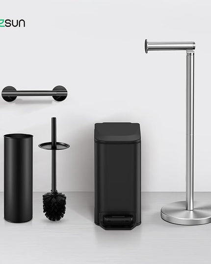Cesun Toilet Paper Holder Stand Free Standing, Sliver Toilet Paper Storage with Heavy Weighted Base, Bathroom Stainless Steel Toilet Paper Roll Holder, Non-Slip, Sliver