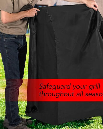 Heavy Duty Smoker Cover for Outdoor Grill – Fits Popular Smoker Brands & Pro 575 Series Grills – Waterproof, Weather Resistant, UV & Fade Resistant with Adjustable Straps – Black