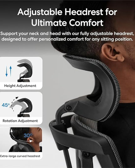 AUTONOMOUS ErgoChair Pro Ergonomic Office Chair Foam Black Adjustable Lumbar Support, Rolling Swivel - Home office Desk Chairs with Wheels and Arms - Ergonomic Desk Chair Comfy for Gaming & Long Hours