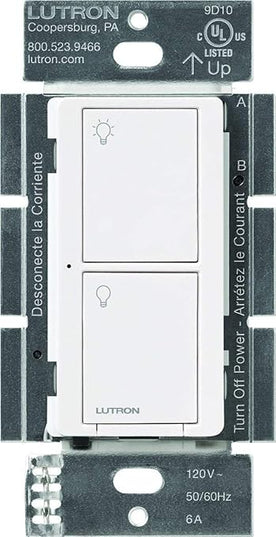 Lutron Caseta Original Smart Light Switch (Lutron Smart Hub Required), for Home, LED Lights, and Fans, 6 Amp, Single-Pole/3-Way, Neutral Required, PD-6ANS-WH, White (8-Pack)