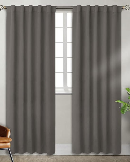 BGment Blackout Curtains 84 inches Long - Rod Pocket and Back Tab Thermal Insulated Room Darkening Curtains for Living Room, 42 x 84 Inch, 2 Window Curtain Panels, Grey