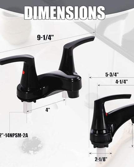 Bathroom Sink Faucet 3-Hole Bathroom Sink Faucet for RV & Vanity – 4-Inch Base Spacing, Compatible with Moen/Delta Systems