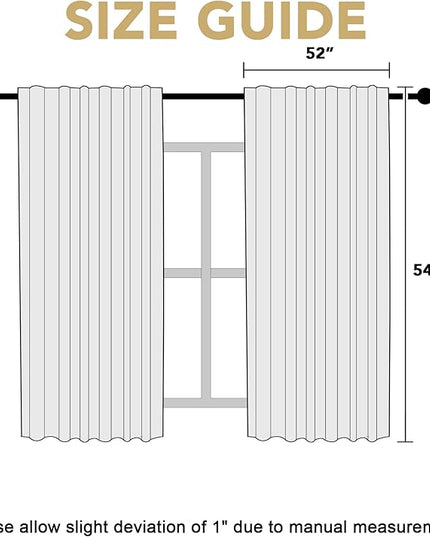 H.VERSAILTEX Blackout Curtains Thermal Insulated Window Treatment Panels Room Darkening Blackout Drapes for Living Room Back Tab/Rod Pocket Bedroom Draperies (2 Panels, Natural, 52 x 54 Inch)