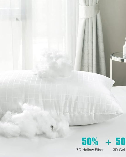 EIUE 2 Pack Queen Size Bed Pillows for Sleeping,Super Soft Down Alternative Microfiber Filled Pillows,20 x 30 Inches,White