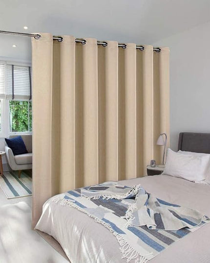 NICETOWN Extra Wide Patio Door Curtain - Energy Smart & Noise Reducing Grommet Thermal Insulated Wide Width Drapes, Sliding Door Curtain for Guestroom(Biscotti Beige, W100 x L84)