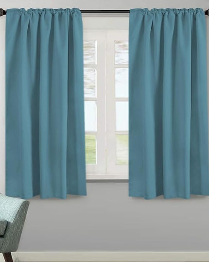 H.VERSAILTEX Blackout Curtains Thermal Insulated Window Treatment Panels Room Darkening Blackout Drapes for Living Room Back Tab/Rod Pocket Bedroom Draperies (2 Panels, Storm Blue, 52 x 63 Inch)