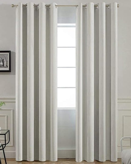 Yakamok Blackout Curtains Room Darkening Thermal Insulated Window Panels,Solid Grommet Top Drapes for Bedroom/Living Room(52Wx90L, Light Beige, 2 Panels)