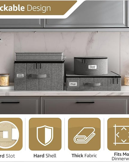 Sorbus Flatware & Utensil Storage - Fabric Chest Box for Storage and Organizing Utensils, Silverware, Flatware, Cutlery - Silverware Organizer Container with Clear Lid & Adjustable Divider