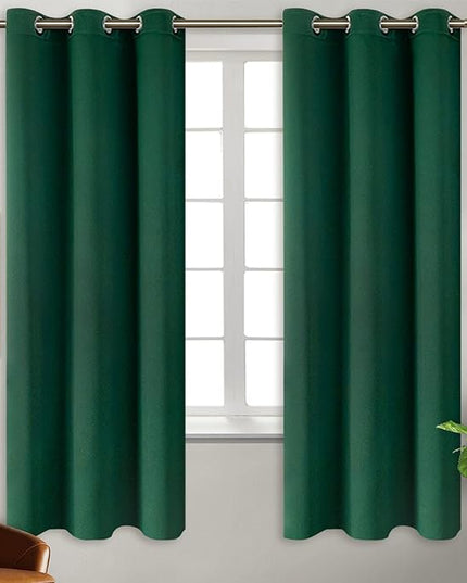 BGment Blackout Curtains for Bedroom - Grommet Thermal Insulated Room Darkening Drapes for Living Room, Set of 2 Panels (38 x 63 Inch, Emerald Green)
