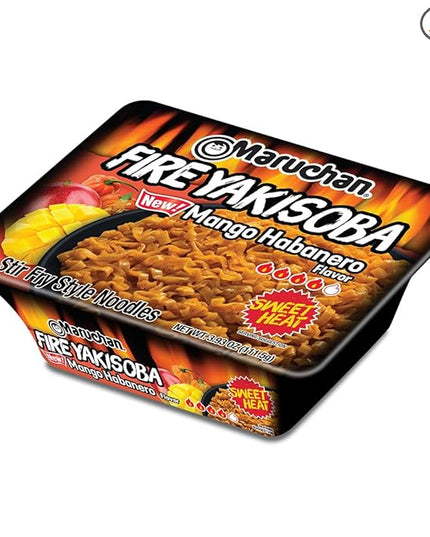 Maruchan Yakisoba Mango Habanero, Japanese Instant Ramen Noodles, 3.93 Oz, 8 Count