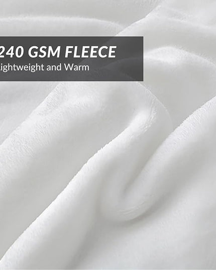 Bedsure GentleSoft Fleece Blanket Twin Size White - 300GSM Lightweight Plush Fuzzy Cozy Soft Warm Blanket for Bed, Sofa, Couch, Travel, Camping, 60x80 inches
