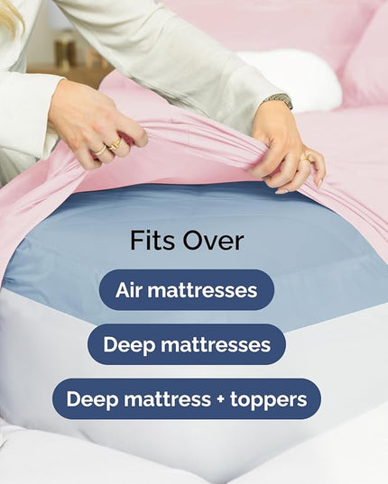 Extra Deep Queen Sheet Set - 6 Piece Breathable and Cooling Sheets - Hotel Luxury Bed Sheets Set - Easy Fit - Soft, Wrinkle Free and Comfy Sheets Set - Lavender Pink Sheet Set with Extra Deep Pockets