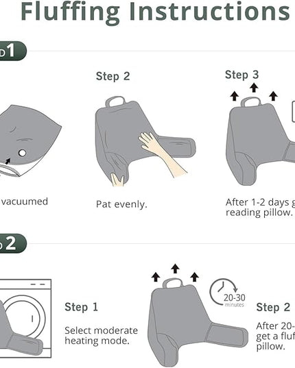 Sasttie Reading Pillow, Velvet Back Pillow for Bed Sitting Up, Adult Back-Rest Support Cushion with Arms for Sit Up on Couch, Sofa, and Floor, Dorm Essentials, Reading Accessories, Sage