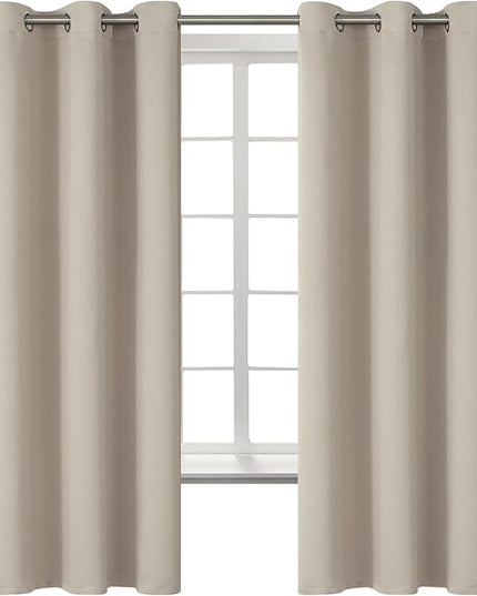 BGment Camel Room Darkening Curtains 63 Inches Long - Grommet Thermal Insulated Drapes Window Treatment Curtains for Bedroom, 2 Panels, 42 x 63 Inch