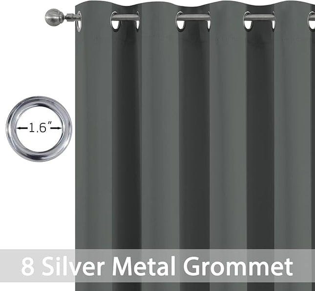 Yakamok Window Draperies Curtains Panels - Light Blocking Curtains, Grommet Top Small Drapes for Short Window/Basement(Dark Grey, 52Wx36L, 2 Panels)