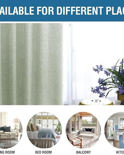 H.VERSAILTEX 100% Blackout Curtains for Bedroom 63 Inches Long Grommet Linen Face Full Light Blocking Curtain Drapes for Living Room Thermal Linen Look Curtains 2 Panels Set, 52" W x 63" L, Sage