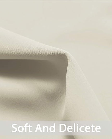 Yakamok 36 Inch Room Darkening Curtains, Blackout Window Panels Thermal Insulated Grommet Top Light Blocking Drapes for Bathroom Basement, 52Wx36L, Light Beige, 2 Panels
