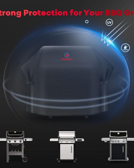 Comnova Grill Cover 55 Inch - 600D BBQ/Barbecue Gas Cover for Outdoor Grill Heavy Duty and Waterproof, Weber, Char-Broil, Nexgrill, Monument, Dyna-glo, Brinkmann and More