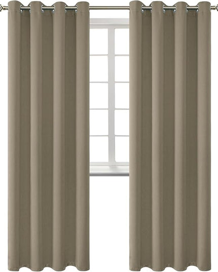 BGment Room Darkening Curtains 84 Inches Long - Grommet Thermal Insulated Drapes Window Treatment Curtains for Bedroom, 2 Panels, 52 x 84 Inch, Cocoa