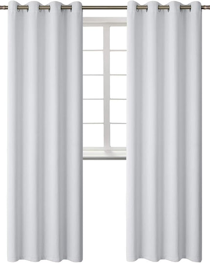 BGment Blackout Curtains - Grommet Thermal Insulated Room Darkening Bedroom and Living Room Curtains, Set of 2 Panels (52 x 108 Inch, Greyish White)