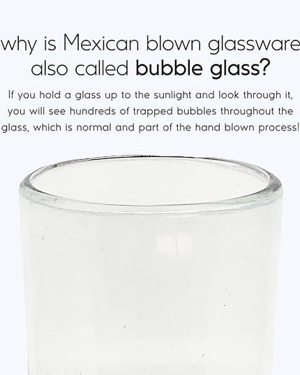 Clear 20 oz Tall Iced Tea Glasses (set of 6), Hand Blown Mexican Glassware, Recycled Glass Drinking Glasses, Lead-Free, Cocktail Margarita Glasses, Wine Glasses, Shot Glasses, Whiskey Glasses (IceTea)