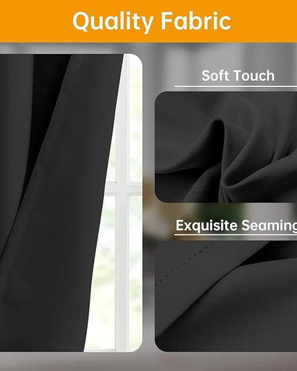 Room Divider Curtains Flexible Ceiling Tracks set Curtain track Ceiling Mount Blackout Curtain for Living Room Bedroom Ceilings Curtains Rod Privacy Dividers Panel W100 x H120 Black Drape & Black rail