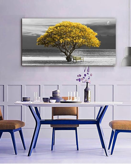 Wapluam Canvas Wall Art For Living Room, Office, Bedroom - Black And White Landscape Wall Paintings - Framed Wall Pictures - Artwork Mural - 20x40 inch