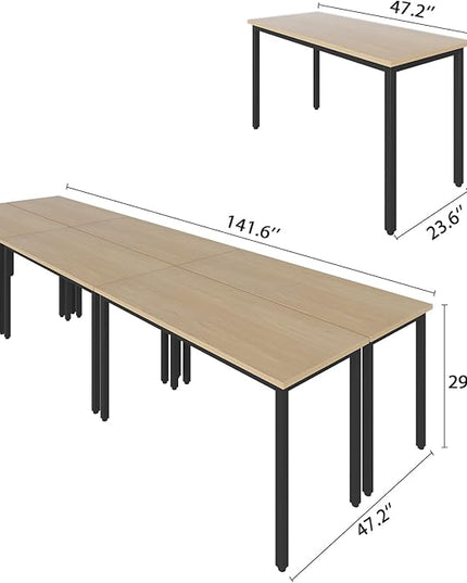Bonzy Home 12ft Conference Tables Chair Set, 142"x47"x30" Table & 14pcs Chairs, Office Computer Desk and Chair Set for Meeting Room Study Printer Podcast Seminar Table Set for 14 People