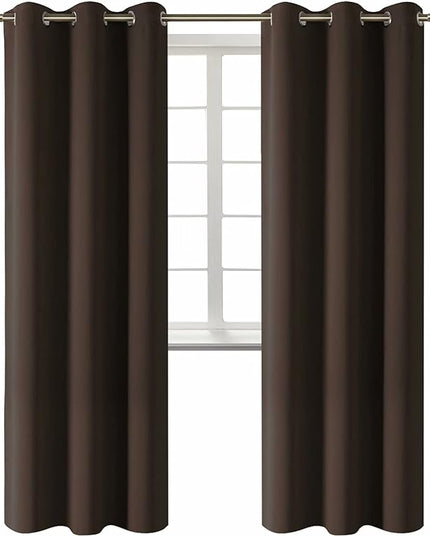 BGment Blackout Curtains for Living Room - Grommet Thermal Insulated Room Darkening Curtains for Bedroom, 2 Panels of 42 x 84 Inch, Brown
