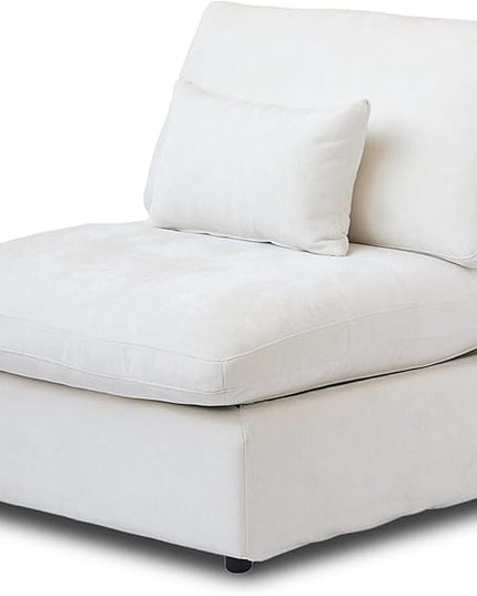 WJShome Modern Middle Module Couch for Living Room, Cushion Covers Removable, Minimalist Comfy Breathable Sofa,White