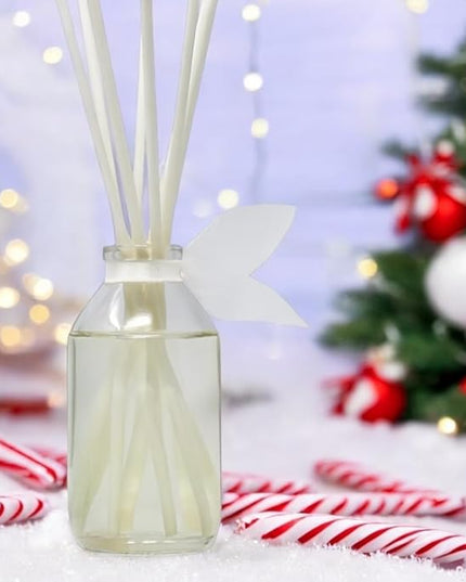 LOVSPA Reed Diffuser Set, Peppermint Bark Scented Oil Diffuser with Sticks, Home Fragrance Accessories for Bathroom Shelf Decor, Aroma Diffusers for Home or Office Desk, USA Made
