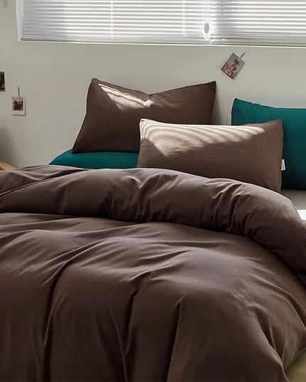 Houseri Brown Comforter Set - King Size Bedding Set - Mocha, Chestnut & Coffee Colored Comforter - Vintage Chocolate Colored Quilt
