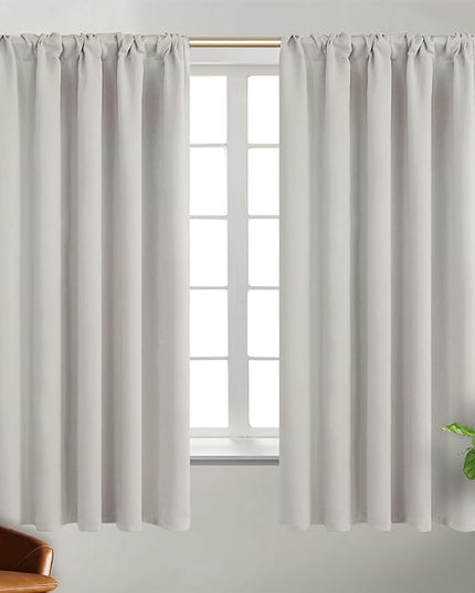 BGment Rod Pocket and Back Tab Blackout Curtains for Bedroom - Thermal Insulated Room Darkening Curtains for Living Room, 2 Window Curtain Panels (42 x 63 Inch, Natural Camel)