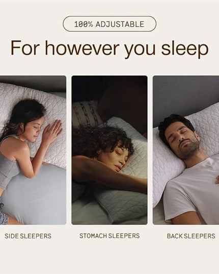 Coop Home Goods Original Adjustable Pillow, King Size Bed Pillows for Sleeping, Cross Cut Memory Foam Pillows - Medium Firm Back, Stomach and Side Sleeper Pillow, CertiPUR-US/GREENGUARD Gold