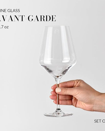 Krosno Crystal Red Wine Glasses | Set of 4 | 24.7 oz | Avant-garde Collection | Ideal for Home, Restaurant and Party | Dishwasher Safe | Lead-Free Crystal Glass