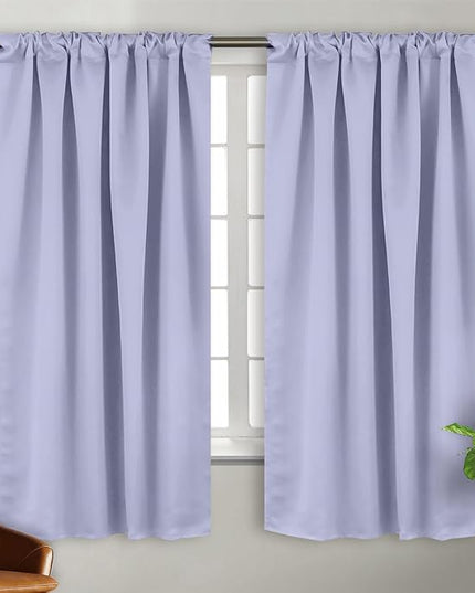 BGment Rod Pocket and Back Tab Blackout Curtains for Bedroom - Thermal Insulated Room Darkening Curtains for Living Room, 2 Window Curtain Panels (42 x 63 Inch, Lavander)
