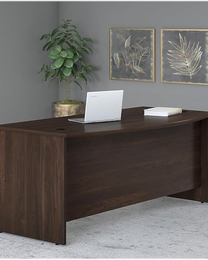 Bush Business Furniture Studio C Bow Front Desk, 72W x 36D, Black Walnut