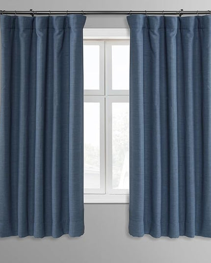 HPD Half Price Drapes Bellino Room Darkening Curtains 63 Inches Long Curtains for Bedroom & Living Room (1 Panel), 50W x 63L, Wild Blue