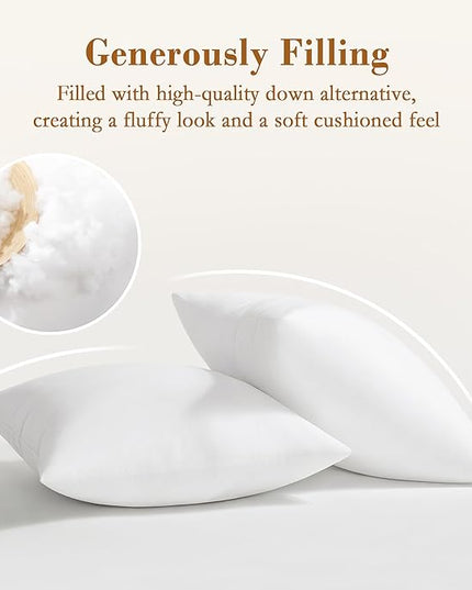 puredown® 22x22 Pillow Inserts, 2 Pack Down Alternative Square Form Sham Stuffer, Fluffy Soft Decorative Pillows for Couch, Sofa, Bed and Home Decor
