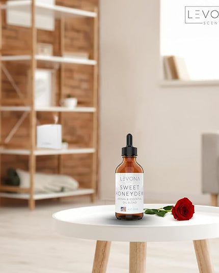 Levona Scent Oil Diffuser Essential Oils: Essential Oils Home Luxury Scents - Sweet Honeydew Essential Oil - Sweet & Fresh Notes of Nectarine and Floral Rose Essential Oil - 120 Ml Fragrance Oils