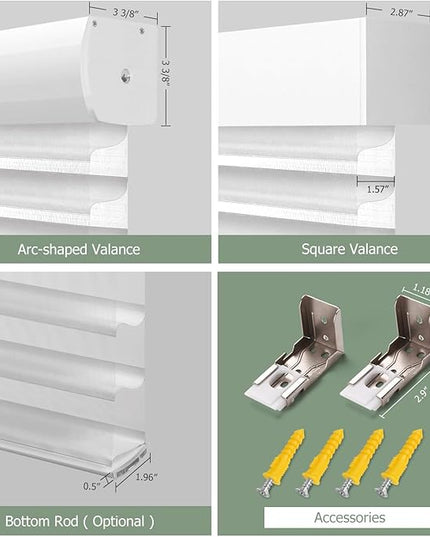 Zshine Automatic Shangri La Light Filtering Serenity Sheer Roller Shades Free Dimming Rechargeable Motorized Compatible with Homekit Siri Alexa (83021E White)