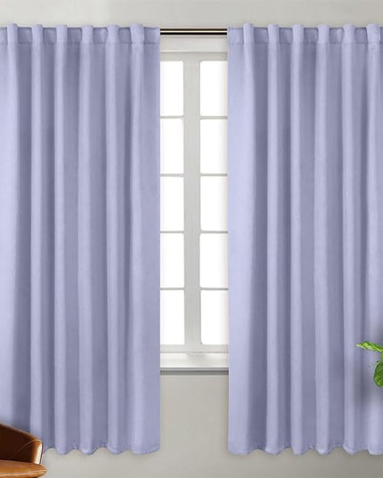 BGment Rod Pocket and Back Tab Blackout Curtains for Bedroom - Thermal Insulated Room Darkening Curtains for Living Room, 2 Window Curtain Panels (52 x 72 Inch, Lavander)