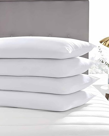 Ultra Thin Flat Soft Bed Pillows Queen Size Set of 2 Pack for Sleeping 20"x30", Hypoallergenic Skin Friendly Machine Washable